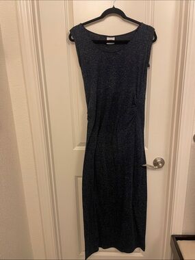 Mama Licious Navy Metallic Sleeveless Maxi Dress